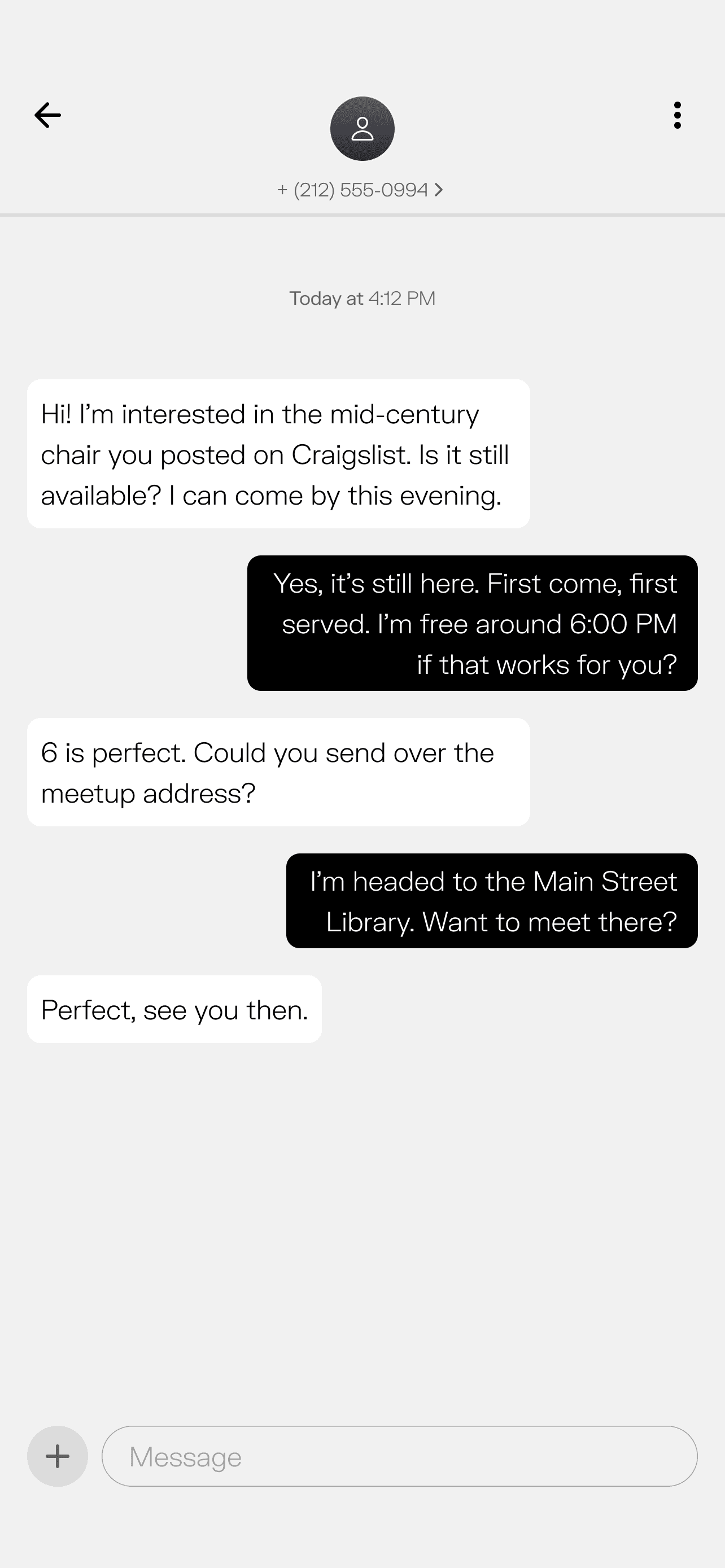 Secondary number messages